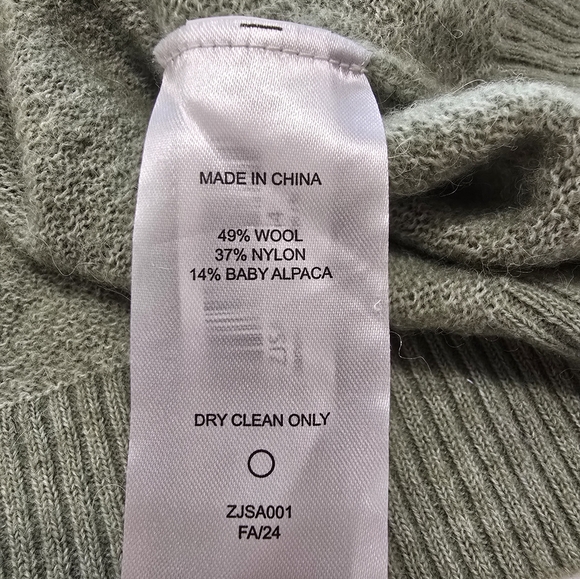 Quince Baby Alpaca-Wool Diamond Stitch Crew in Sage Women's Medium - Picture 8 of 9